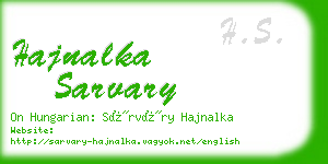 hajnalka sarvary business card